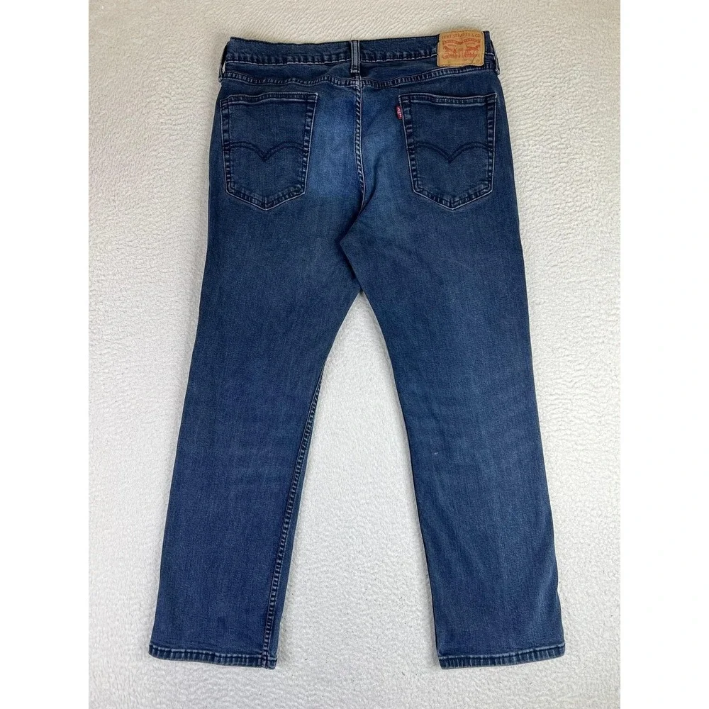 Levis 513 Jeans Mens 36x29 Blue Regular Straight Stretch Denim Medium Wash Pants